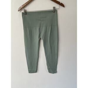 Breezies Tummy Smoothing Leggings Size XL Green Shape wear Athleisure Casual